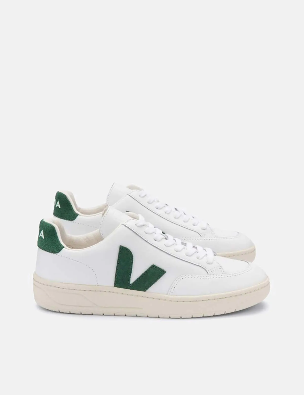 V-12 Leather Trainers - Extra White/Cypress