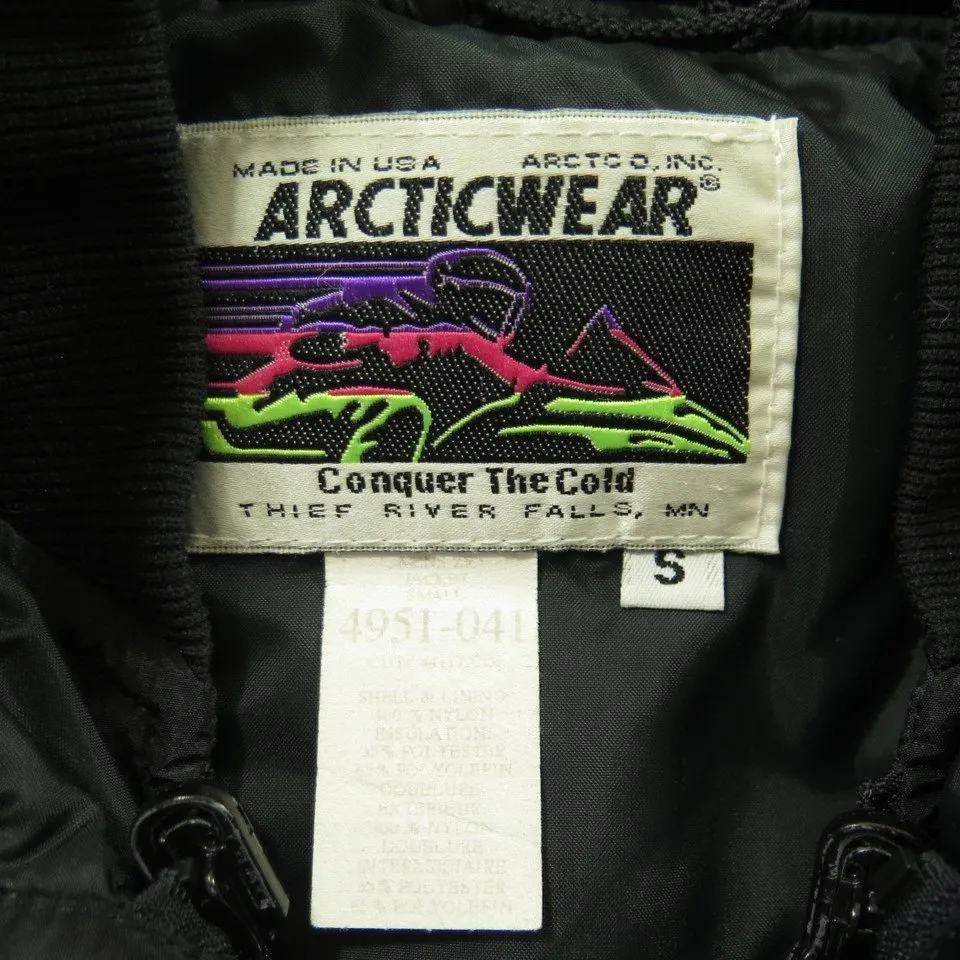 Vintage 80s Arctic Cat Ski Jacket Mens S Retro Puffy Arcticwear USA Snowmobile