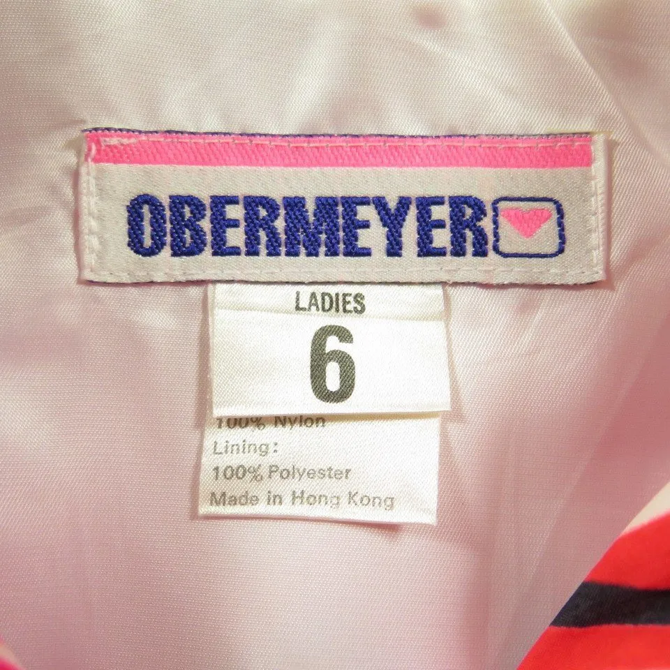 Vintage 80s Obermeyer Retro Ski Shell Neon Jacket Womens 6 Deadstock