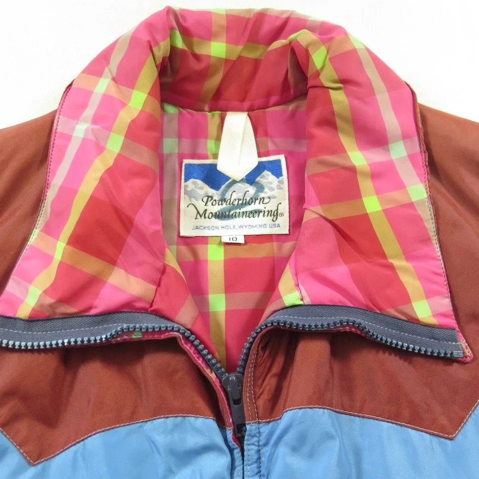 Vintage 80s Powderhorn Mountaineering Plaid Winter Ski Vest Womens 10