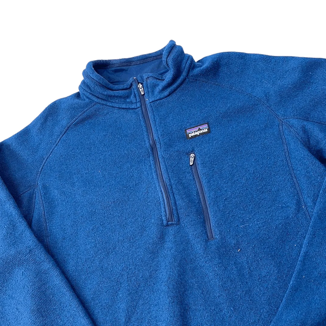 Vintage Blue Patagonia Quarter Zip Fleece - Large