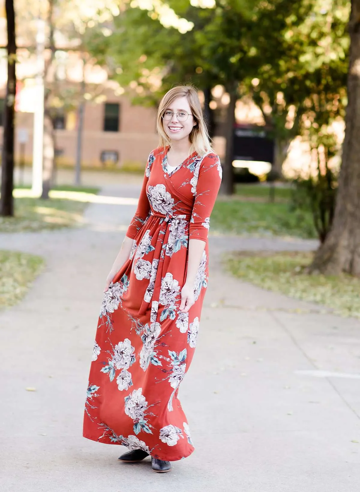 Warm Florals Wrap Maxi Dress-FINAL SALE