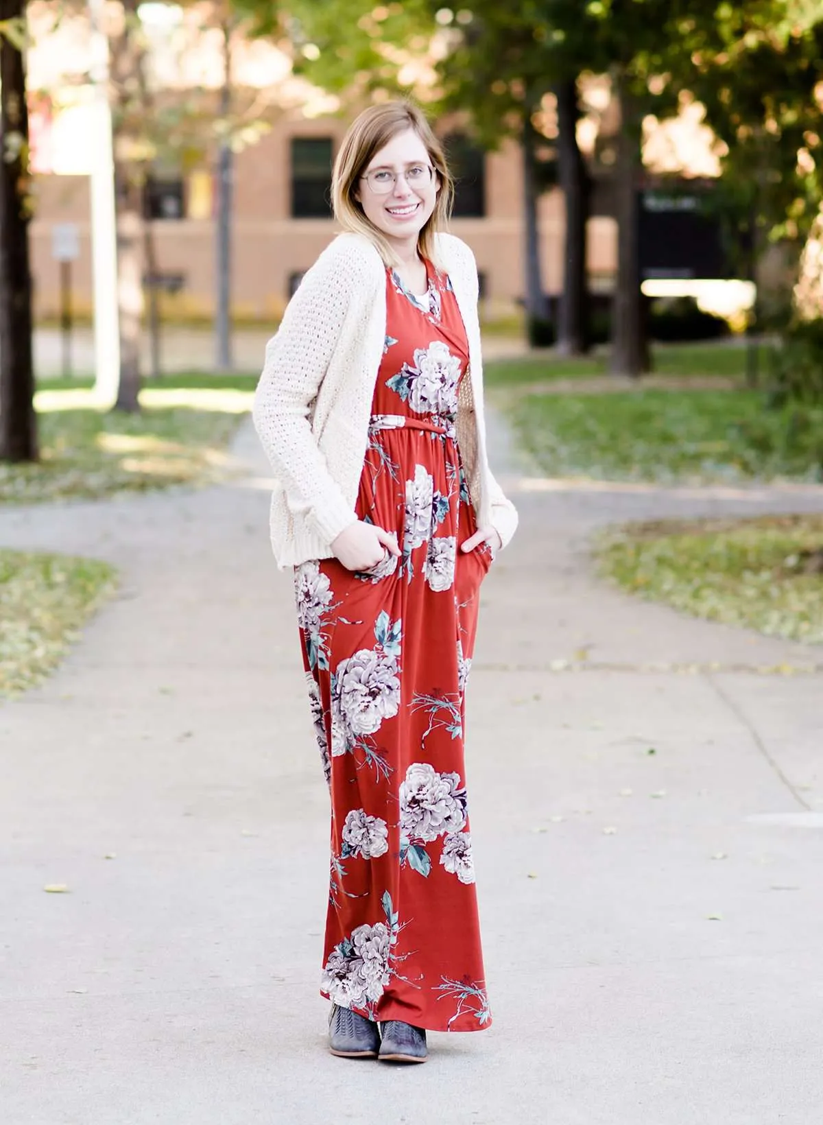 Warm Florals Wrap Maxi Dress-FINAL SALE