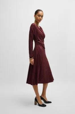 Wrap-front dress in knitted jersey