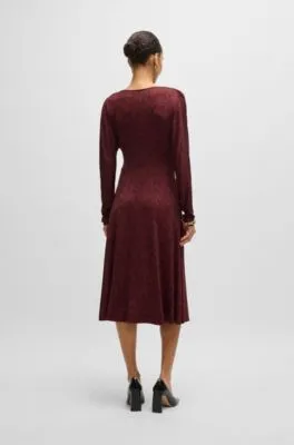 Wrap-front dress in knitted jersey