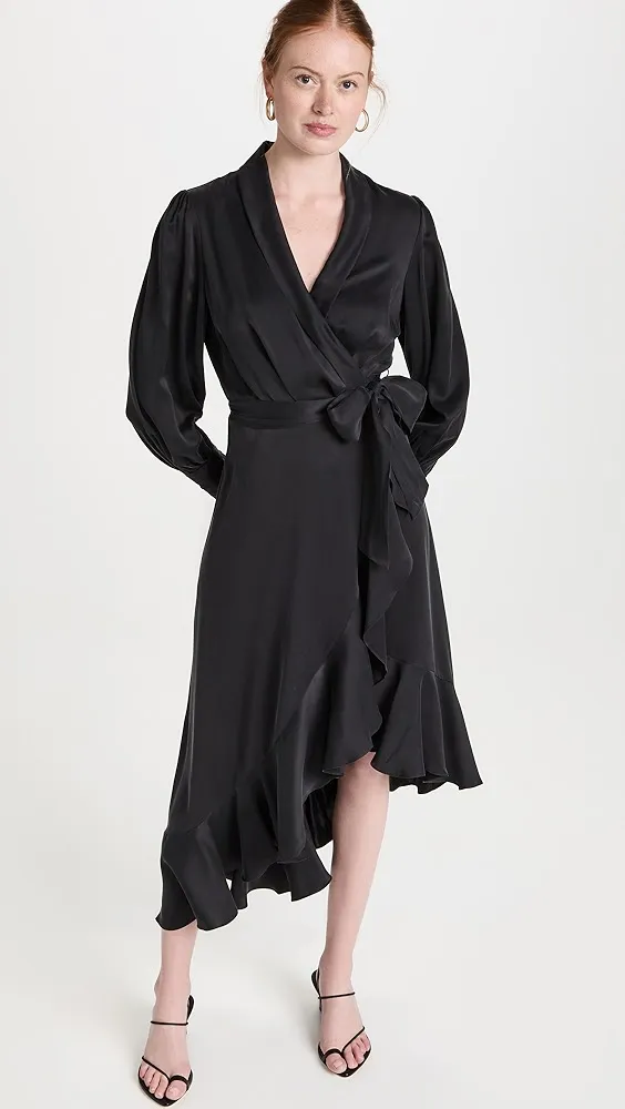 Zimmermann   Silk Wrap Midi Dress 